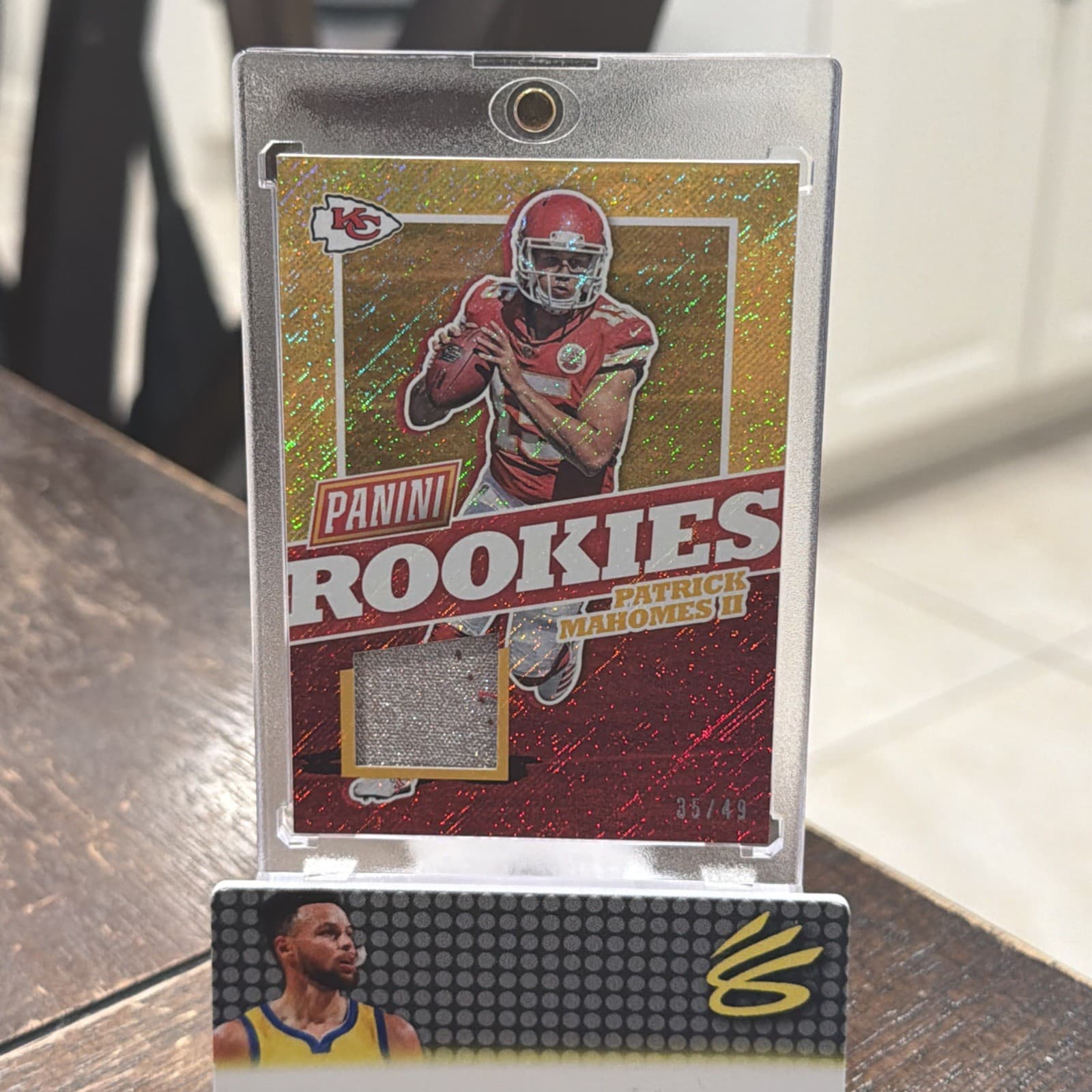 2017 Panini National Rookie Relics Patrick Mahomes II #PM Rapture /49 (MEM, RC)