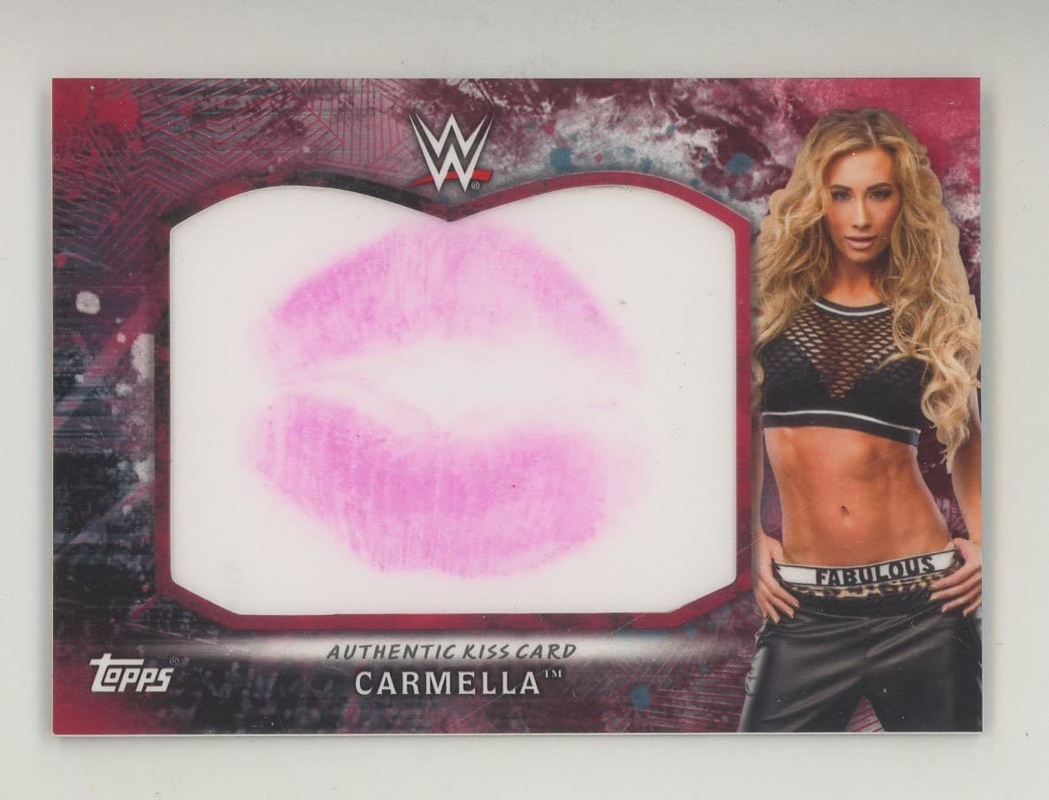 2017 Topps WWE Wrestling Women's Division Kiss Card Carmella Red 1/1