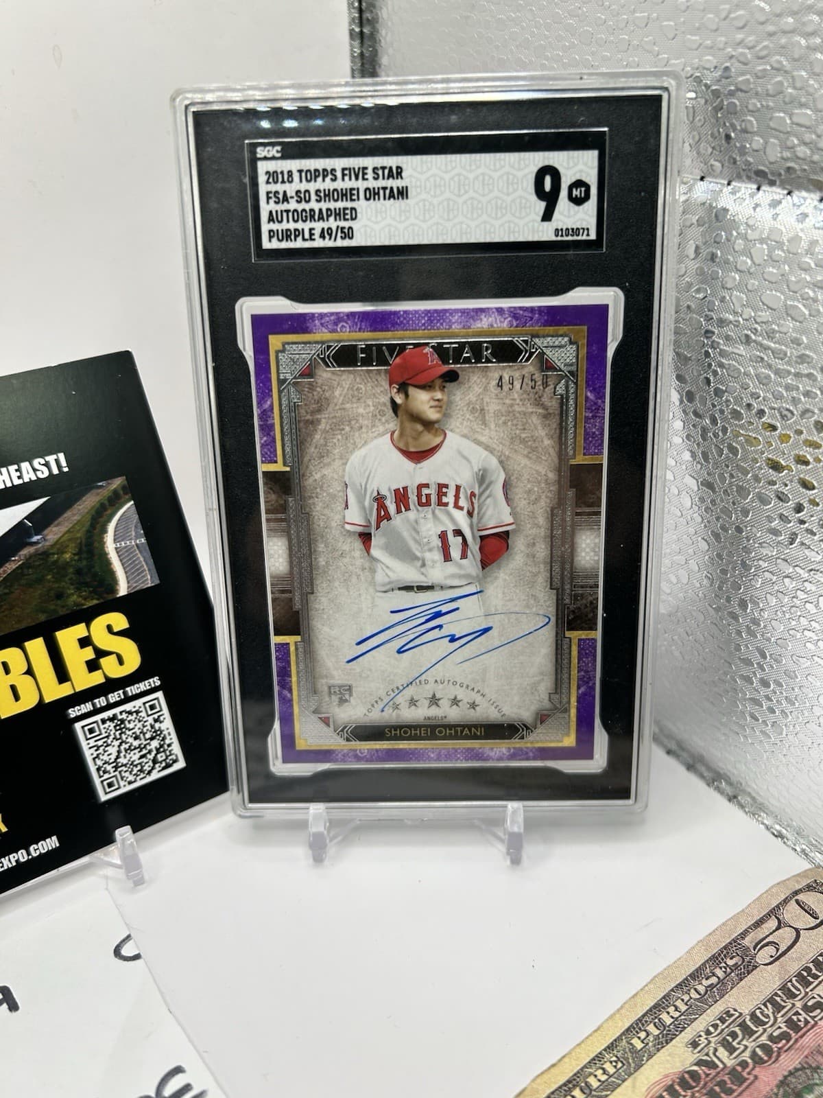 2018 Topps Five Star Shohei Ohtani RC Auto Purple /50 SGC 9 pop 1 highest