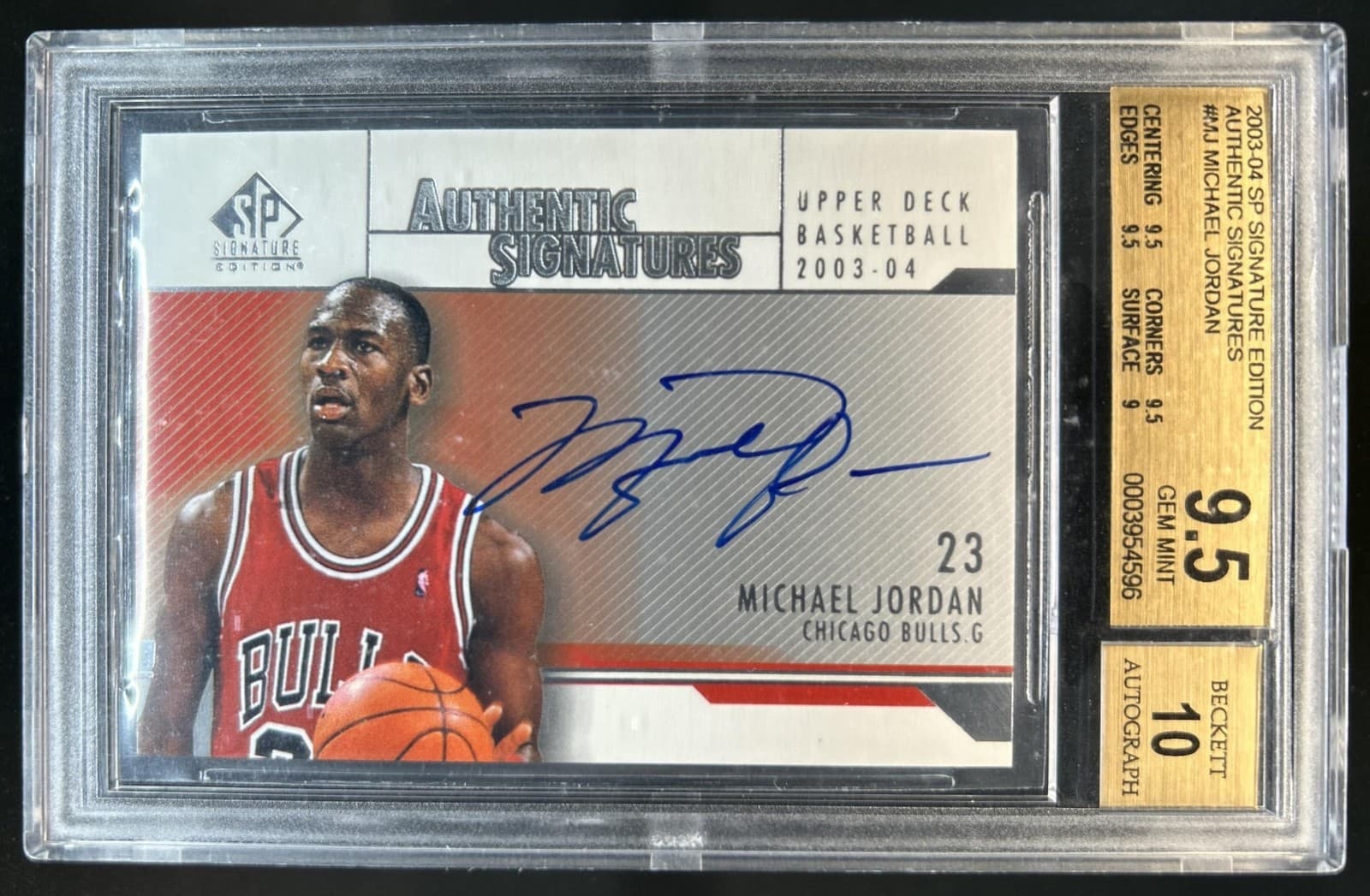 2003-04 SP Signature Michael Jordan Authentic Signatures Auto #AS-MJ BGS 9.5/10