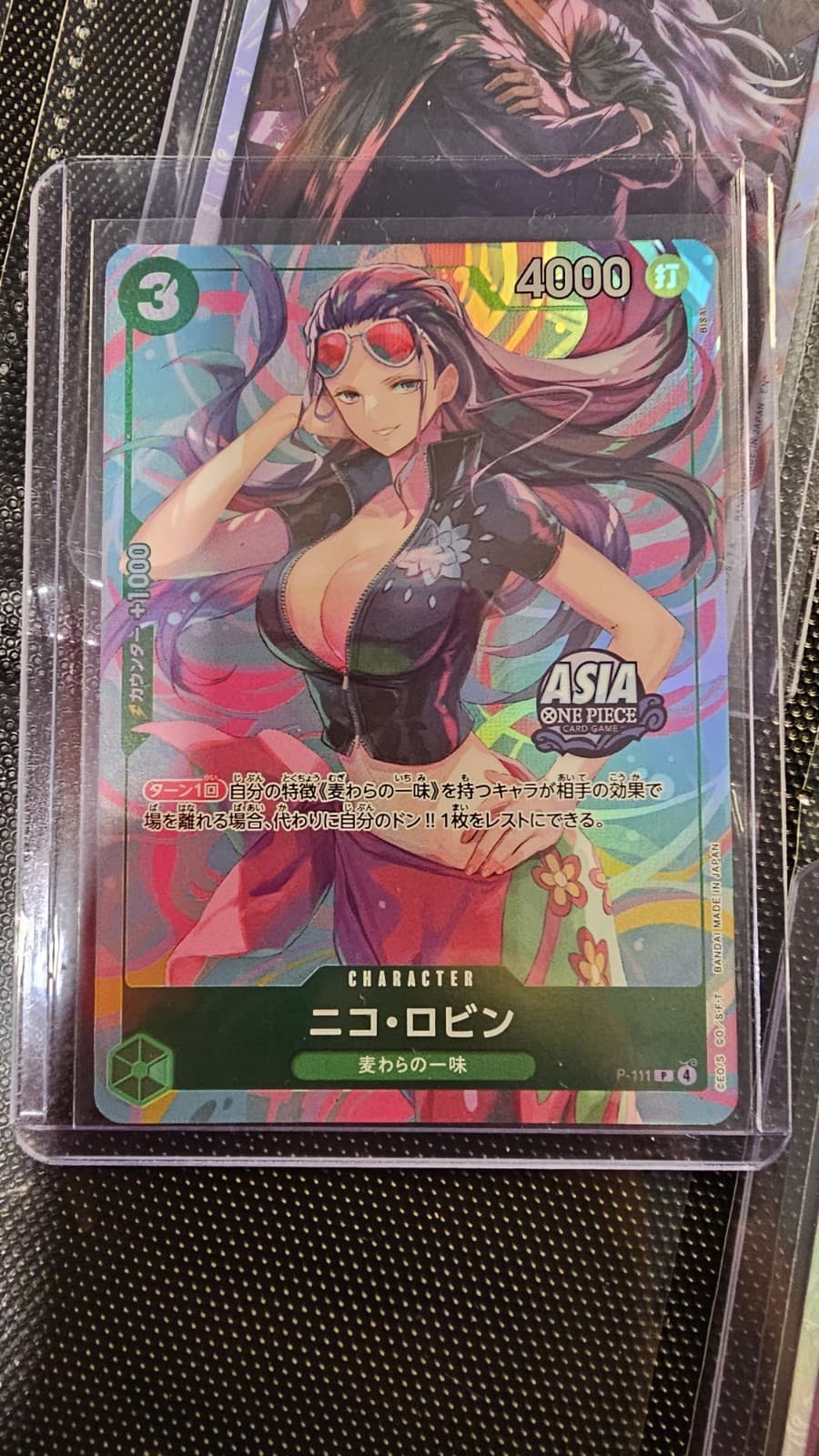 Bandai Nico Robin P-111 One Piece Card Game Promo Alt Art Holo 4000 JPN