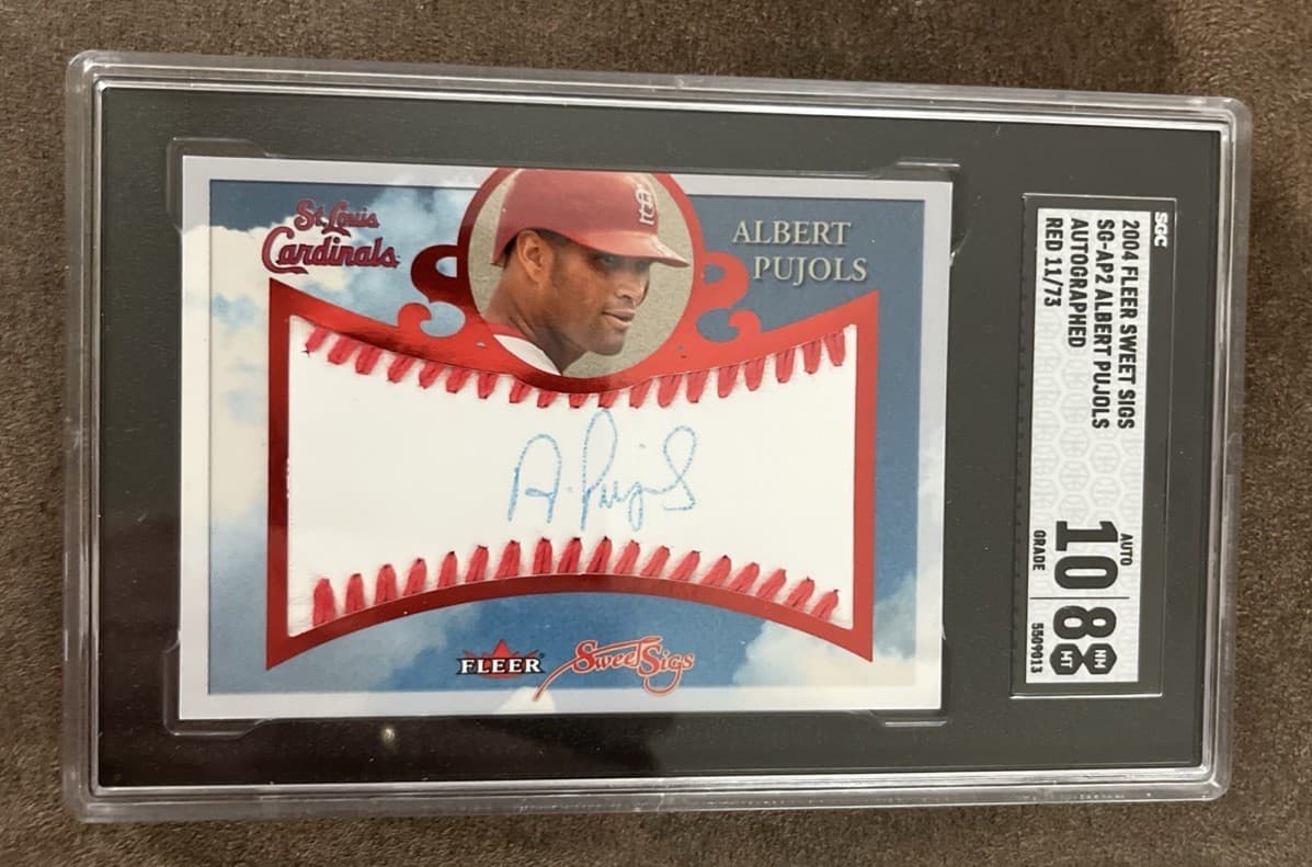 Albert Pujols 2004 Fleer Sweet Sigs AUTOGRAPHED Red /73 SGC 8 AUTO 10 HOF