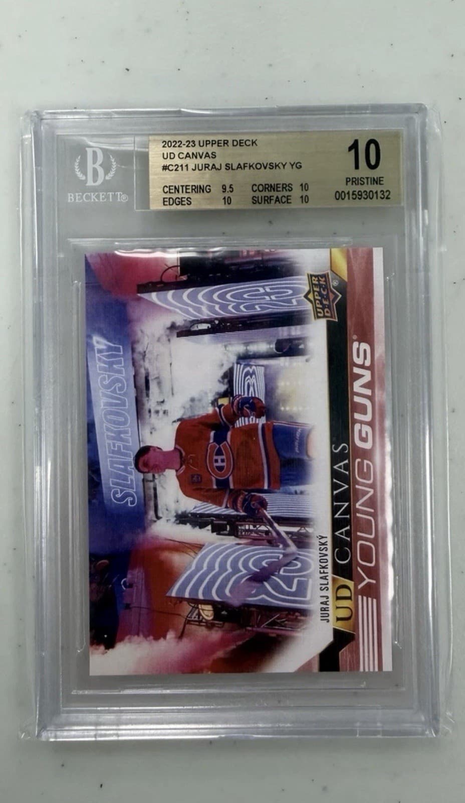 2022 Upper Deck Young Guns Canvas JURAJ SLAFKOVSKY Rookie Canadiens BGS 10