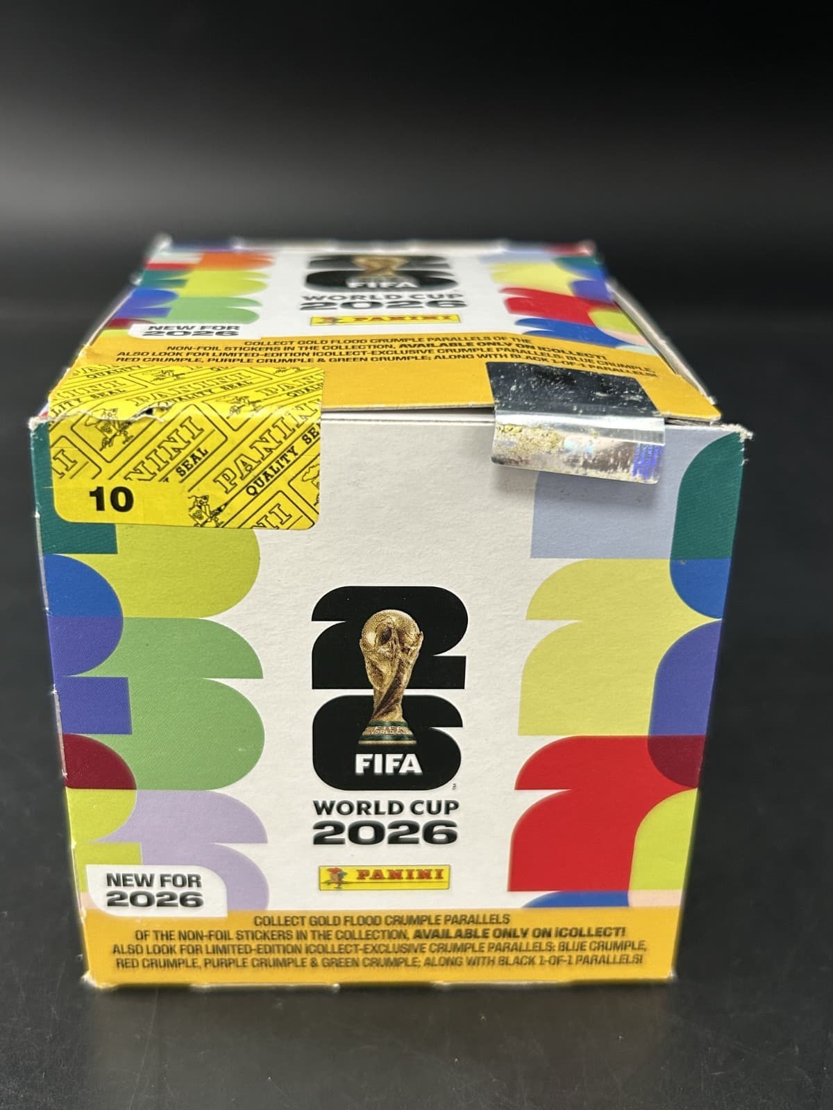 Panini FIFA World Cup 2026 Online Exclusive Gold Crumple Sticker Sealed Box Rare