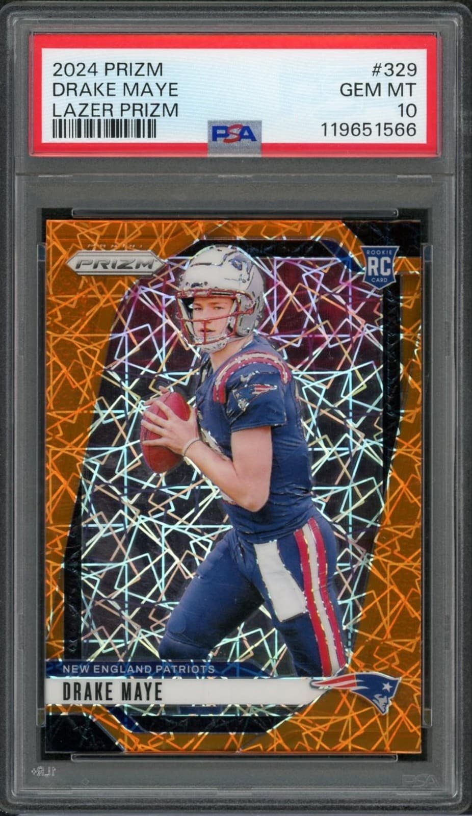 2024 Panini Prizm Drake Maye Lazer Prizm #329 PSA 10