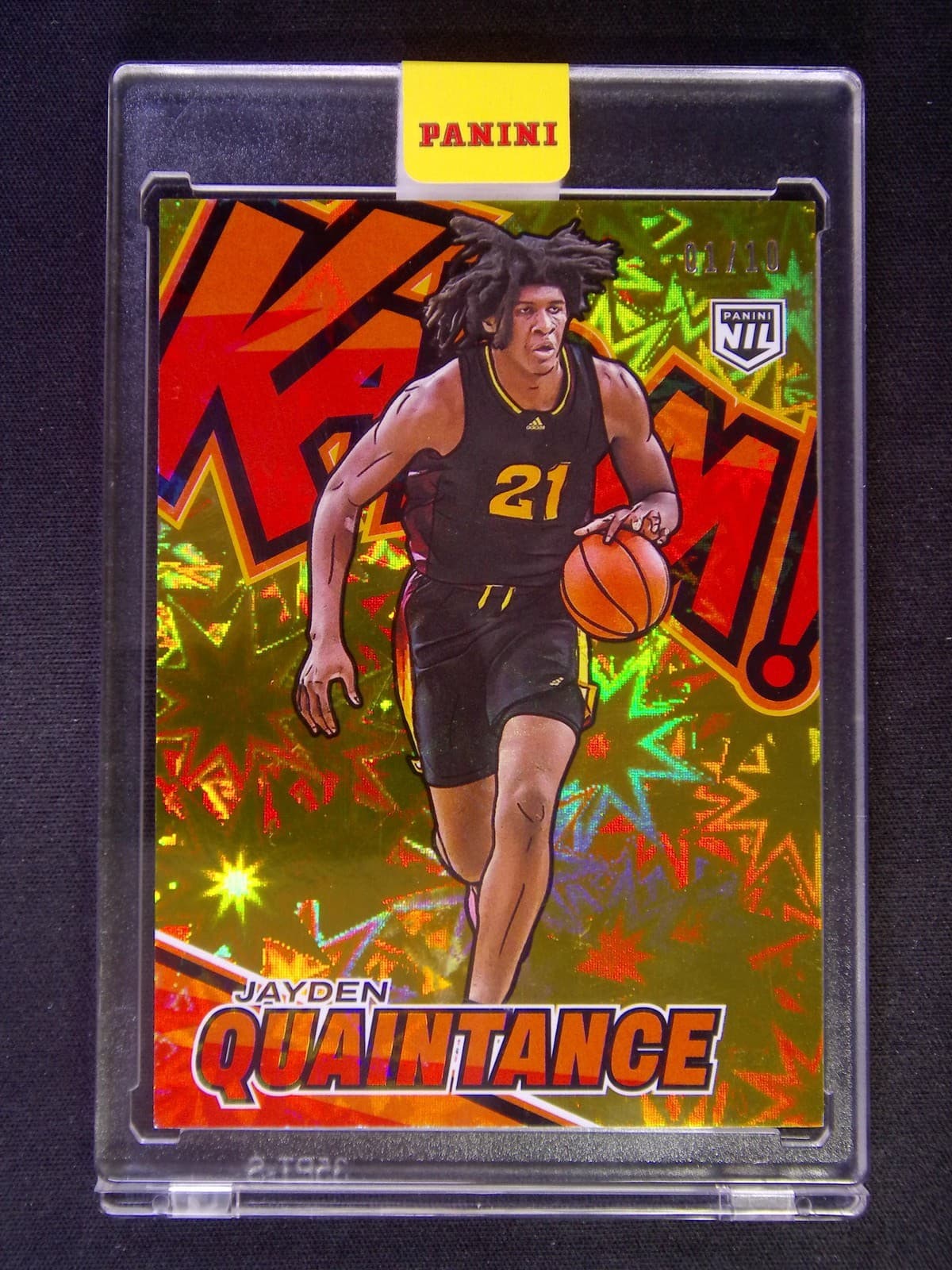 1/10≈1/1 2025-26 Panini Signature Series Jayden Quaintance #19 Kaboom SSP Gold