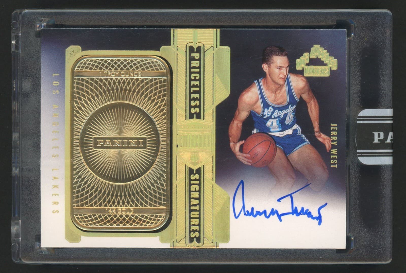 2021-22 Panini Eminence Priceless Jerry West HOF 1oz Gold Bar AUTO 1/1 BLACK BOX