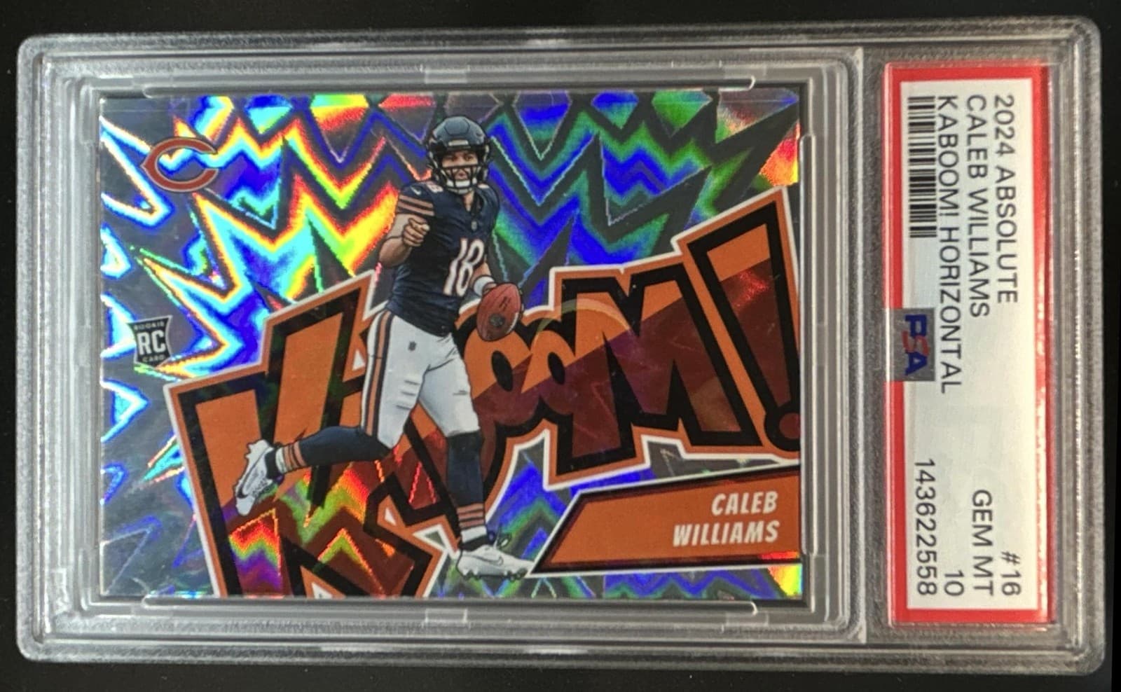 2024 Panini Absolute Caleb Williams Kaboom Horizontal RC SSP #16 Bears PSA 10