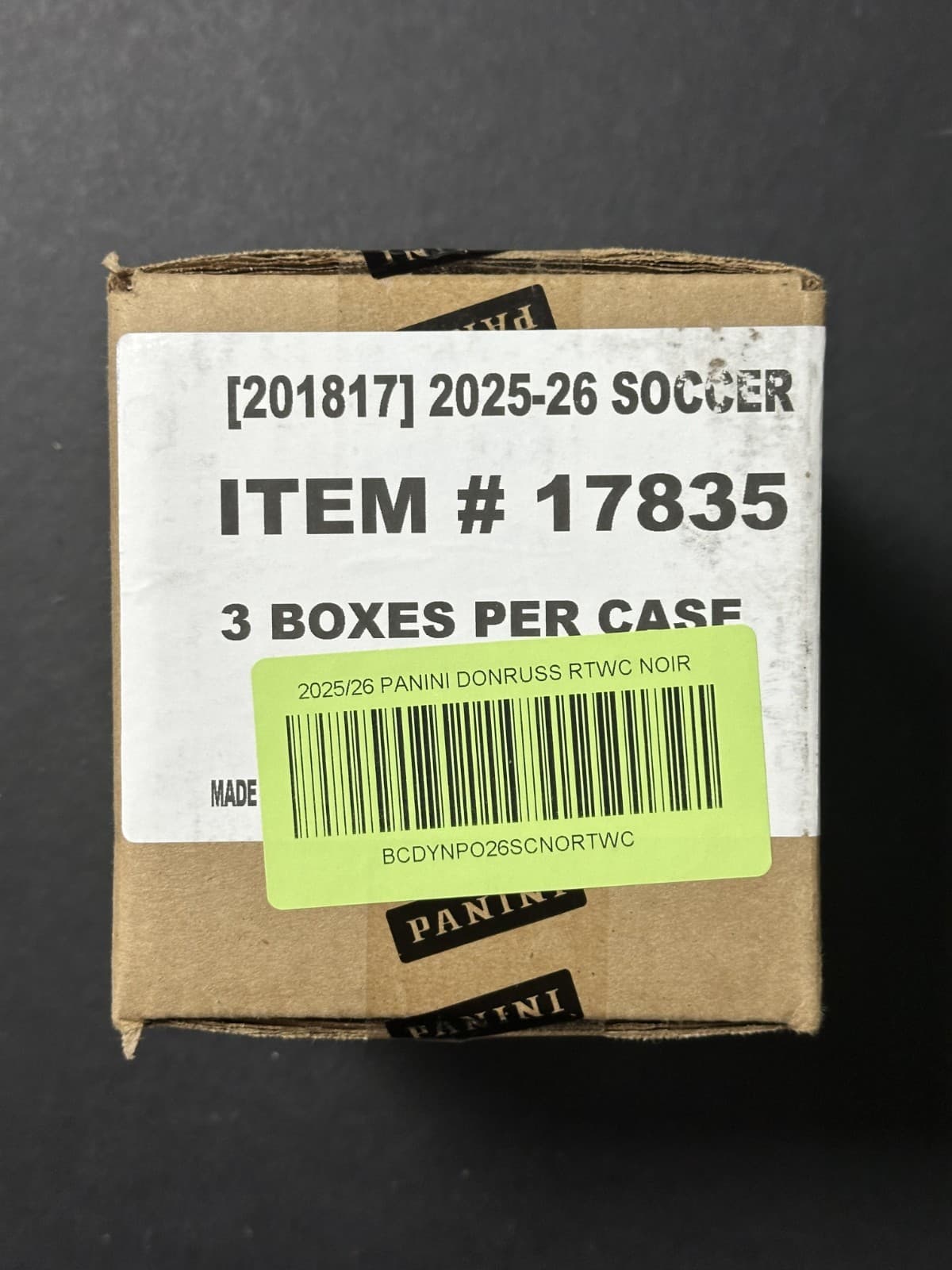 2025-26 Panini Noir Road to FIFA World Cup Soccer Hobby 3-Box Case Sealed