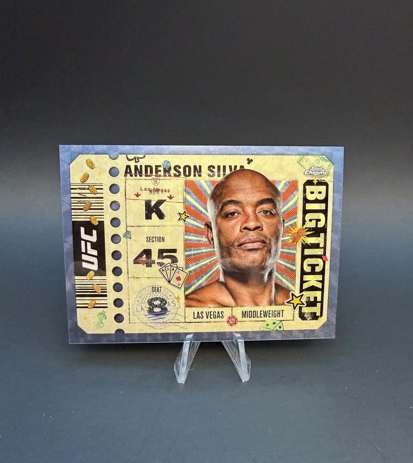 2025 Topps Chrome UFC 1/1 Anderson Silva Big Ticket💥True SUPERFRACTOR-HOF GRAIL