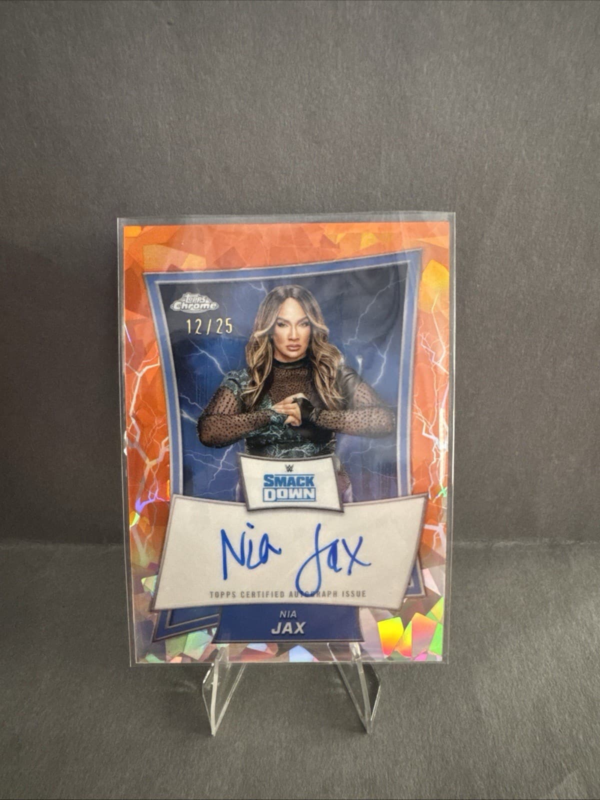 Topps WWE Nia Jax Blue Brand Autograph BBA-NIA Chrome Wrestling Card /25 2025