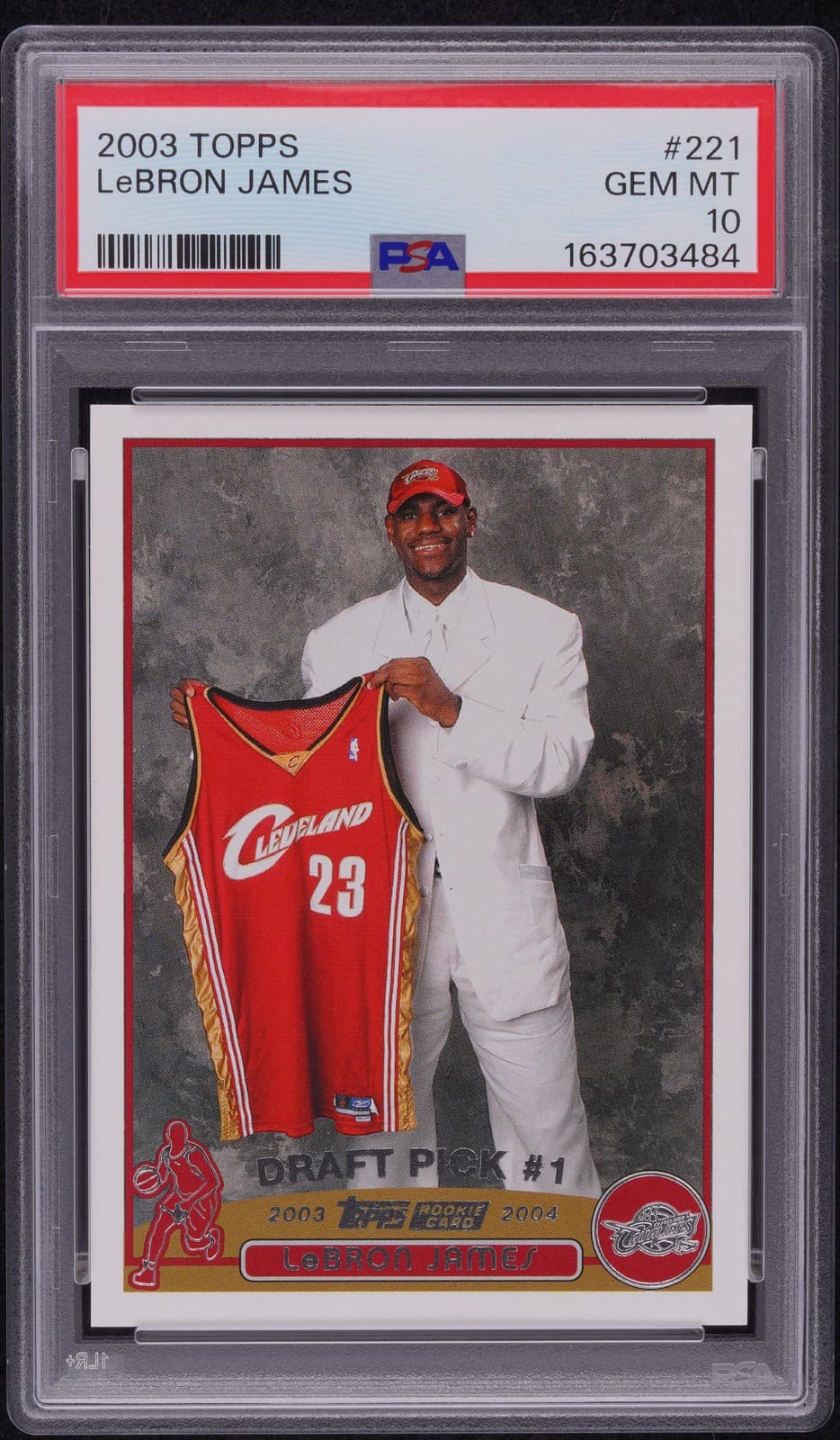 2003 Topps #221 Lebron James Rookie Rc Psa 10