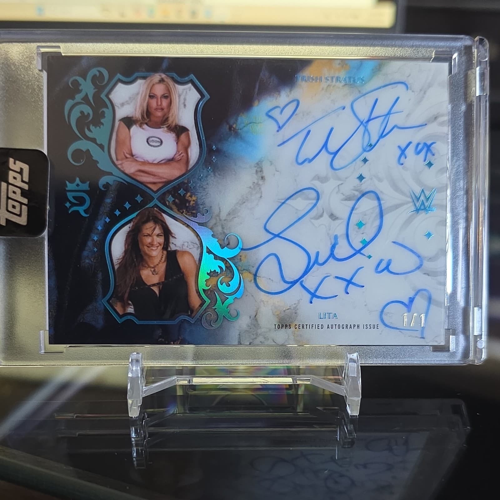 TRISH STRATUS / LITA 2025 Topps Royalty WWE Duel Legend Auto 1/1 Superfractor