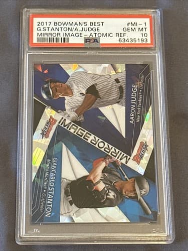 AARON JUDGE ROOKIE ATOMIC REFRACTOR 2017 BOWMAN’S BEST PSA 10 GEM MINT # MI-1