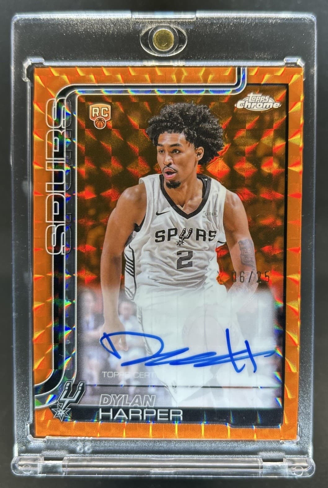 2025-26 Topps Chrome Dylan Harper Rookie Auto RC Geometric Orange Refractor #/25