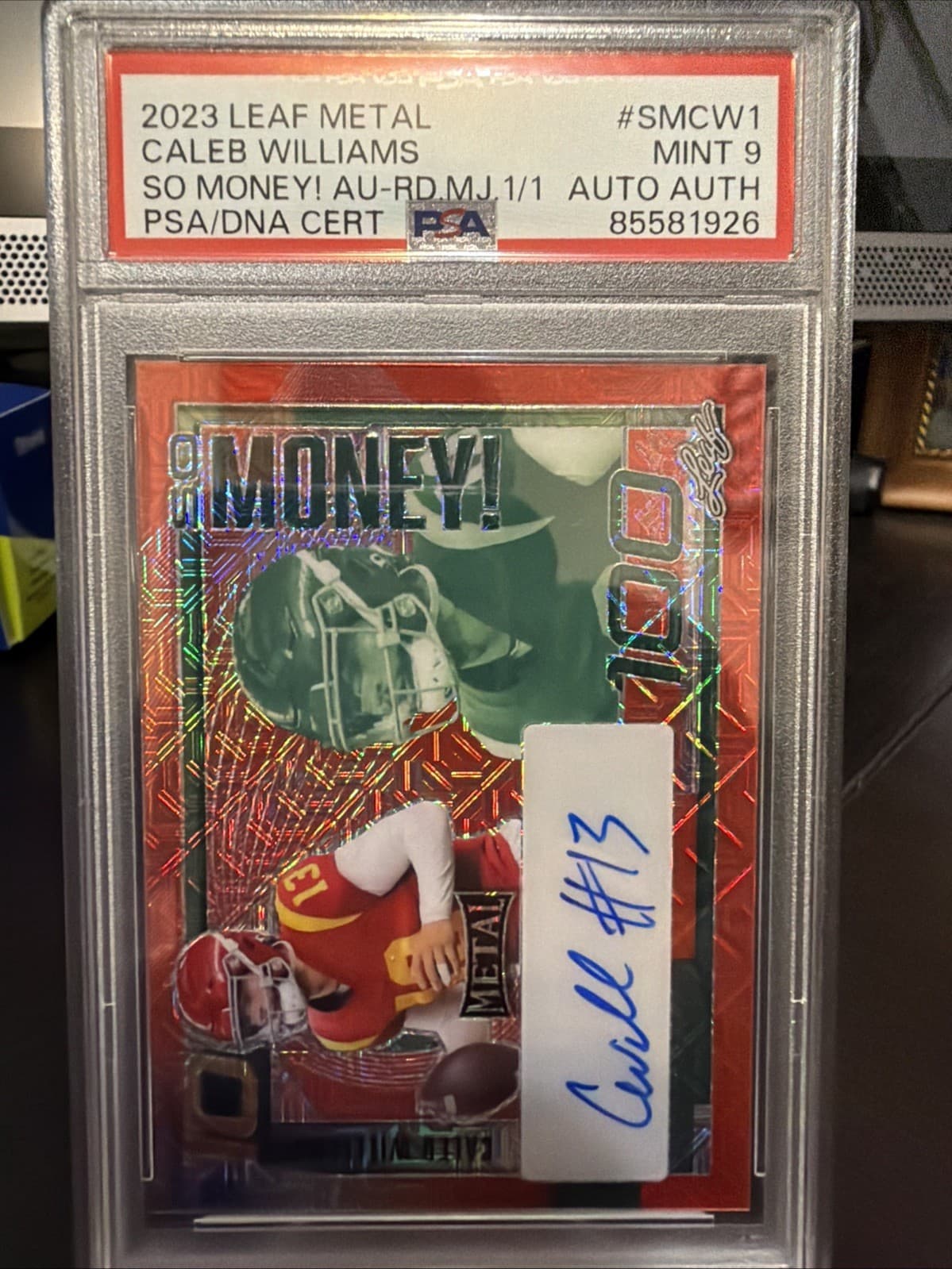 2023 Leaf Metal Caleb Williams Red Scope Prizm Rc Refractor Auto Signature 1/1