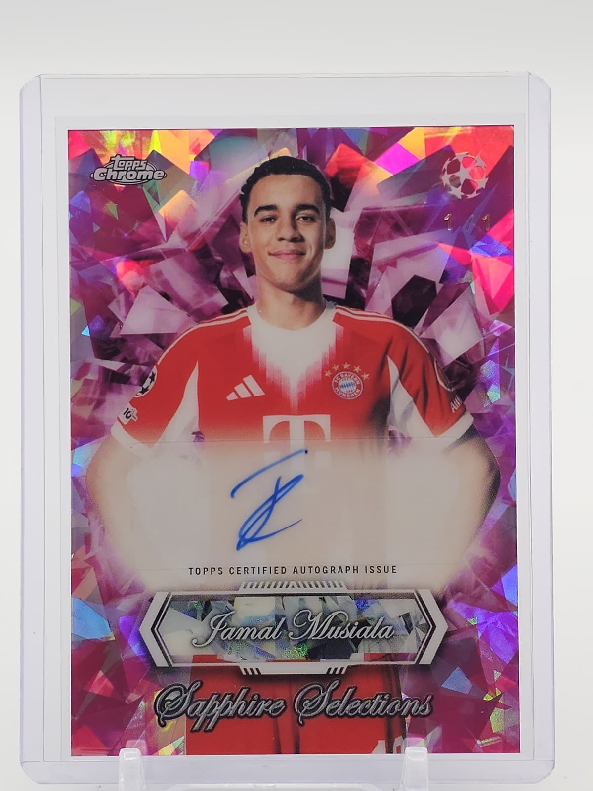 JAMAL MUSIALA 2025-26 TOPPS CHROME SAPPHIRE SELECT PADPARADSCHA AUTO 1/1 Q5332