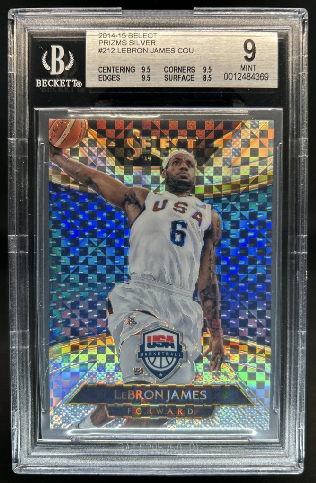 2014-15 Panini Select LeBron James Prizm Silver #212 USA BGS 9