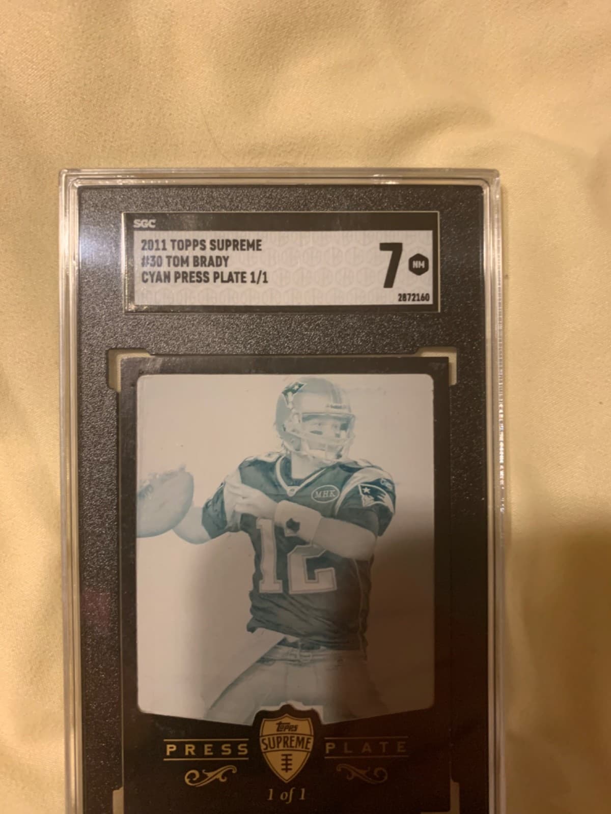 2011 Topps Supreme #30 Tom Brady Press Plate 1/1