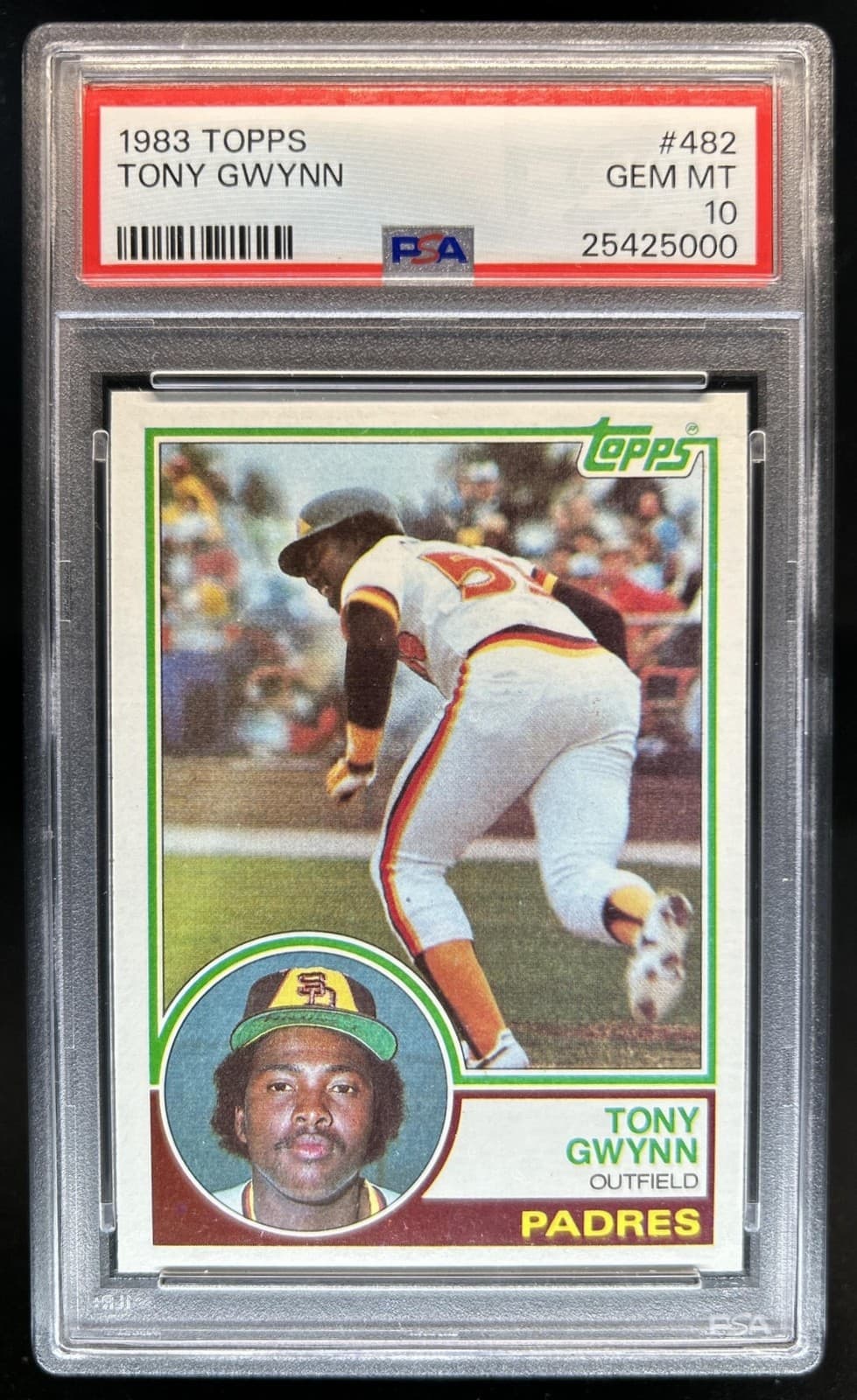 1983 Topps Tony Gwynn Rookie UER RC #482 Padres PSA 10 GEM MINT