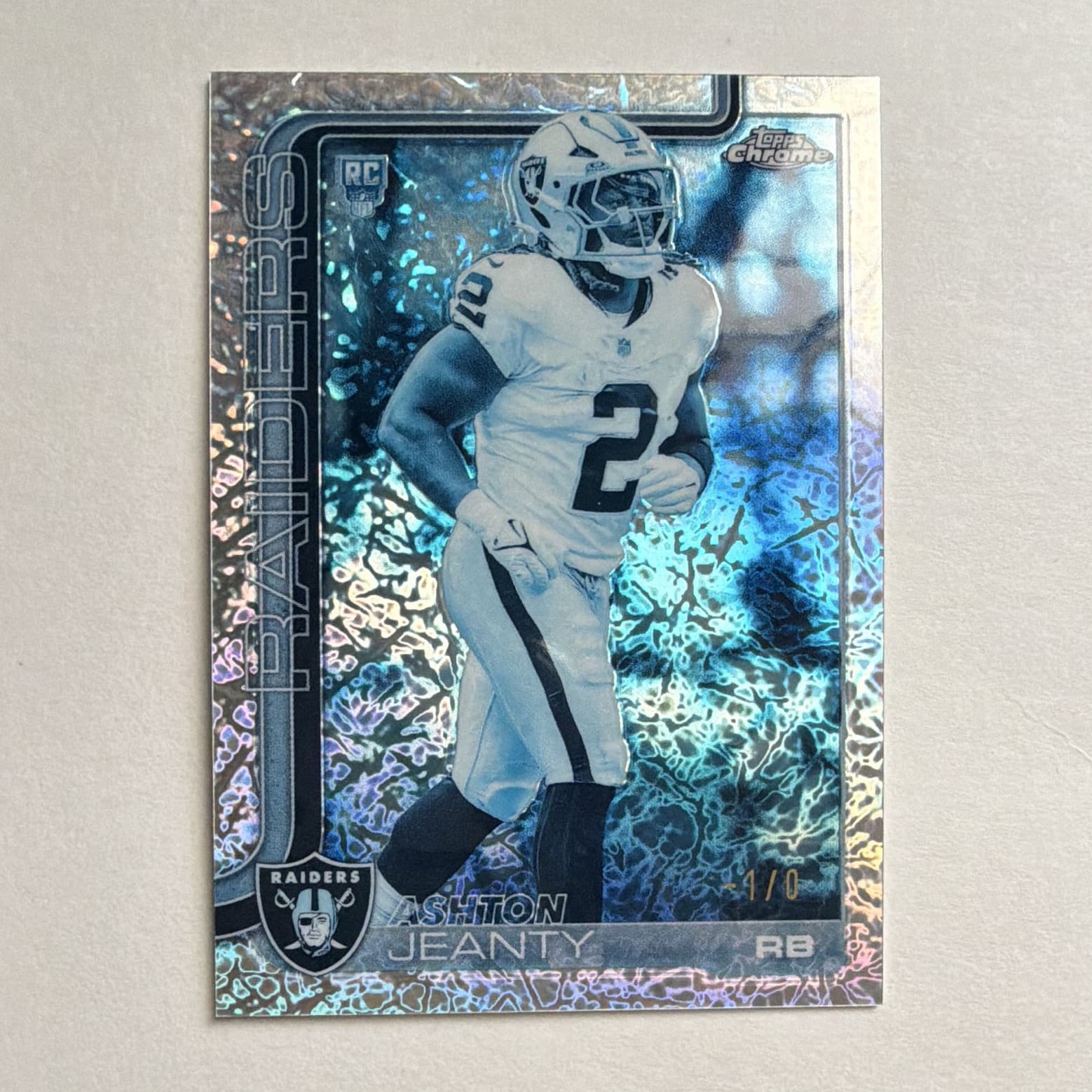 Topps Chrome 2025 FrozenFractor SSP -1/0 Ashton Jeanty Rookie Raiders #322