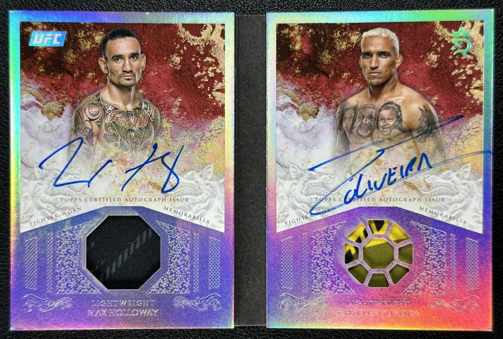 Charles Oliveira Max Holloway 2025 Topps Ufc Royalty Dual Fighter Auto Relic /25