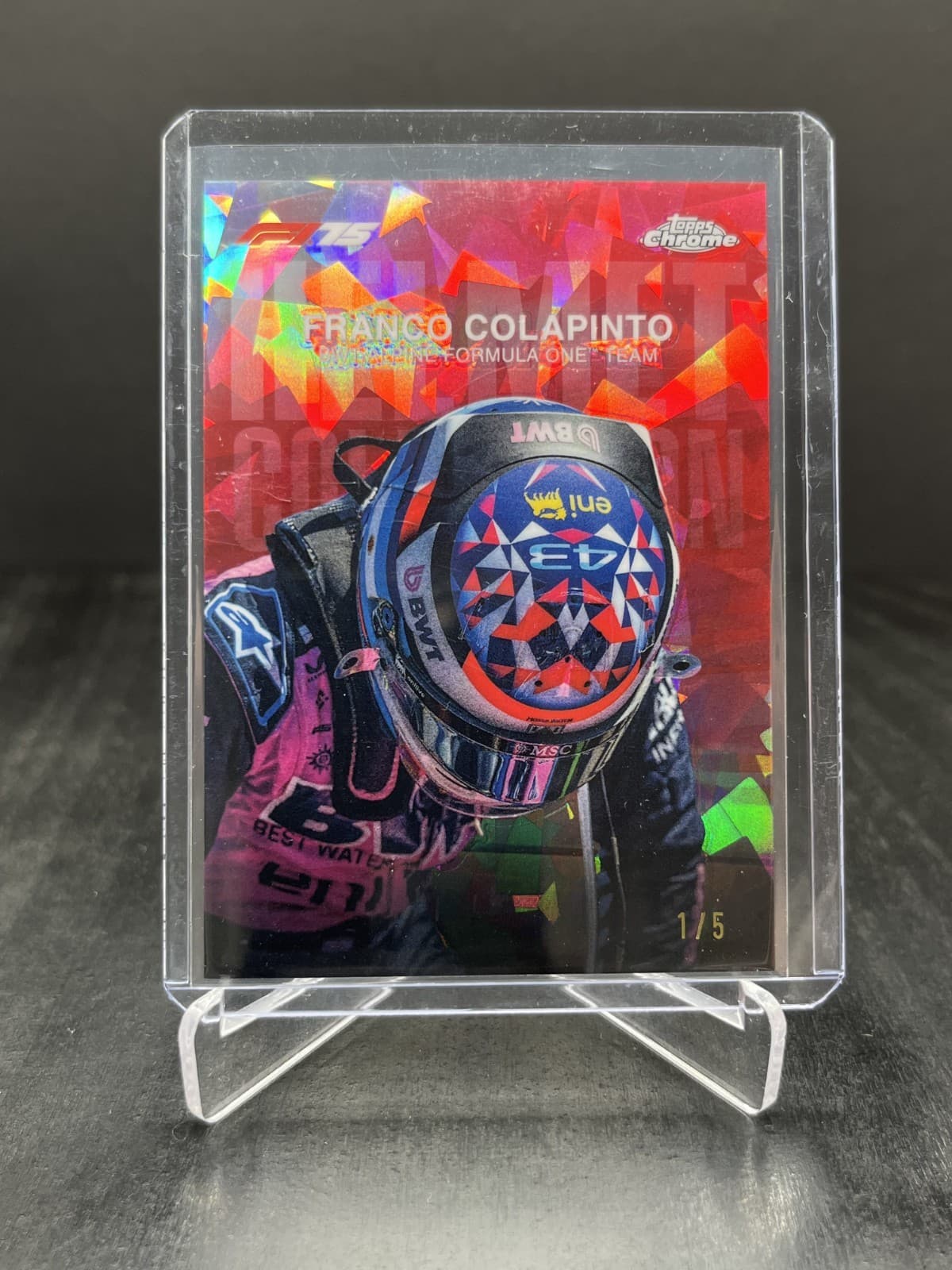 2025 Topps Chrome Sapphire F1 Franco Colapinto Helmet Collection Red 1/5 #HC-9