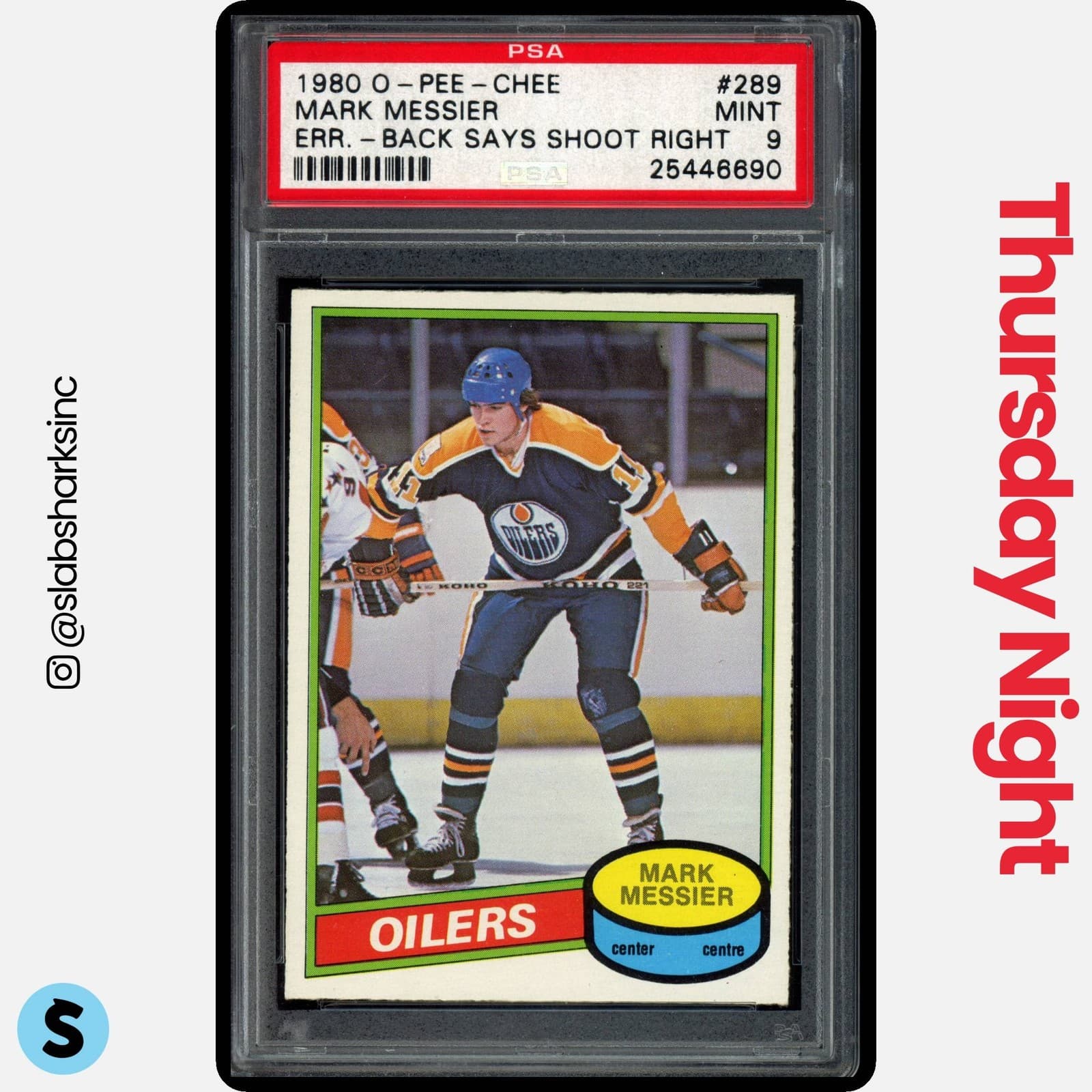 1980 O-PEE-CHEE #289 MARK MESSIER RC ROOKIE PSA 9