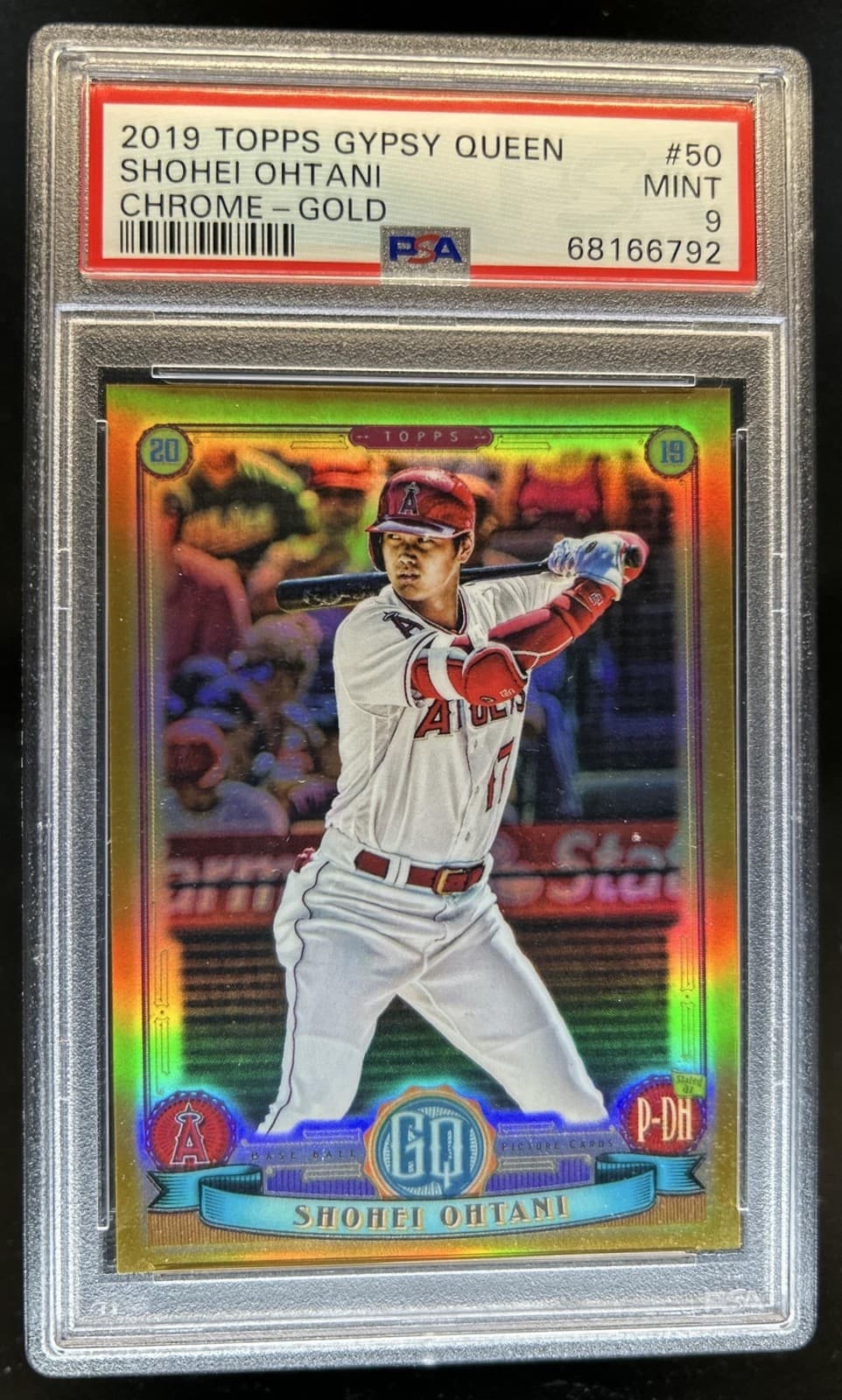 2019 Topps Gypsy Queen Shohei Ohtani Chrome Box Topper Gold #/50 Angels PSA 9