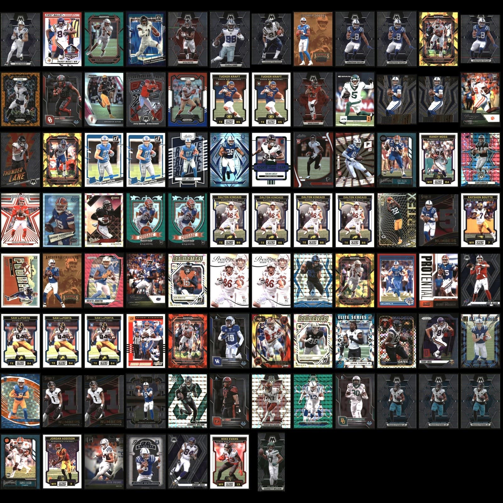 Football Card 90 Card Lot - 2021-2025 Panini Bowman Score (SN)(RC)