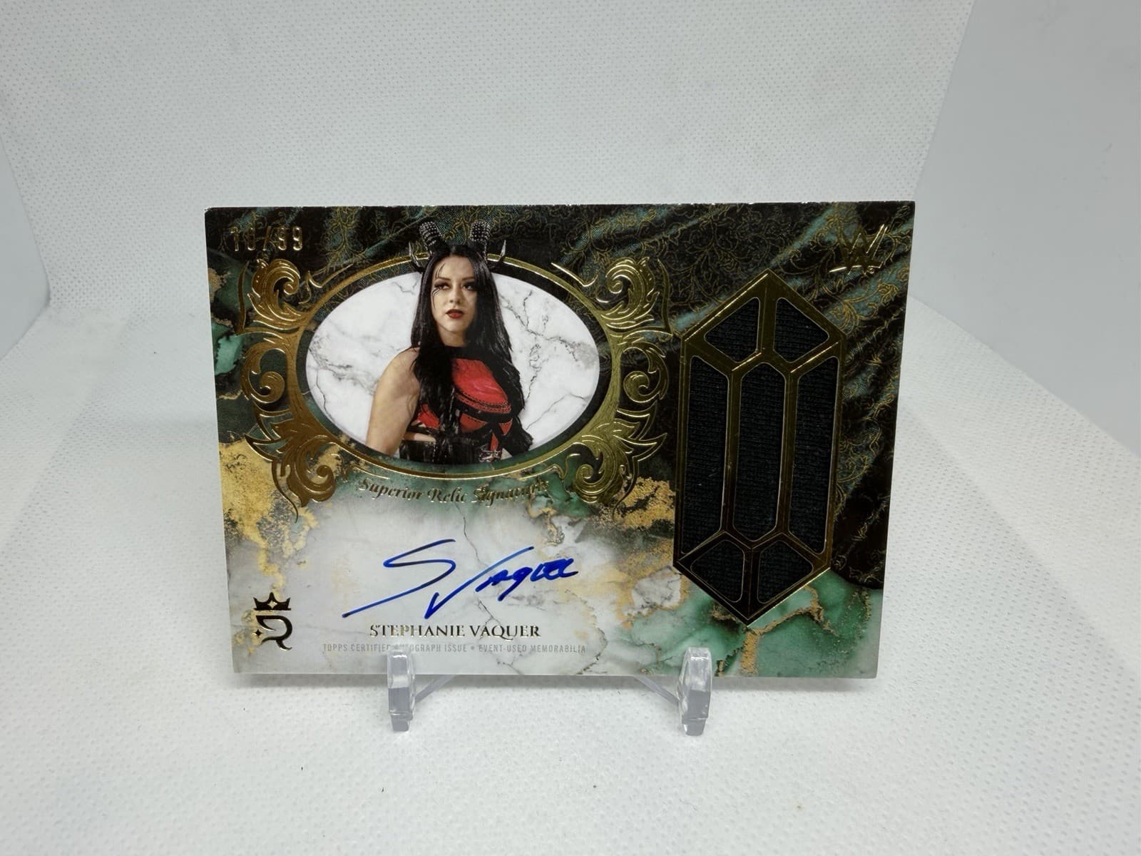 2025 Topps Royalty WWE Stephanie Vaquer Relic Auto #/99 On-Card