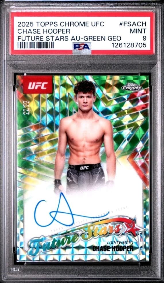 2025 Topps Chrome UFC Chase Hooper 1st Autograph Future Stars Auto /99 PSA 9 MMA