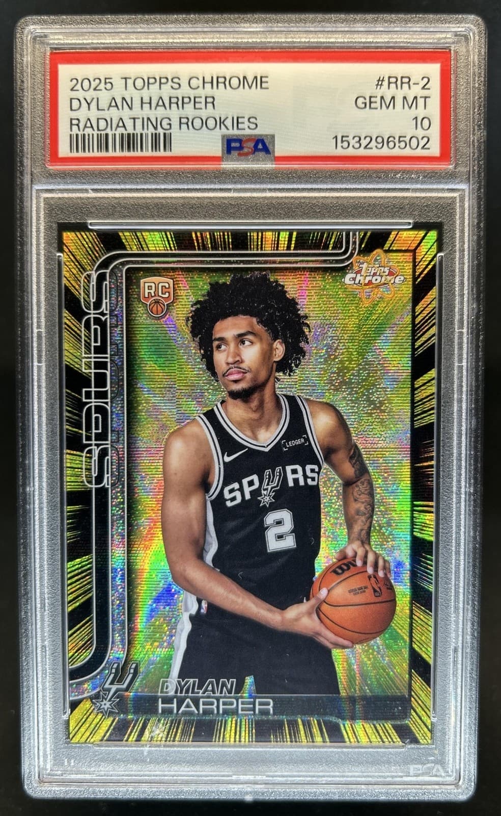 2025-26 Topps Chrome Dylan Harper Radiating Rookie RC SSP Refractor #RR-2 PSA 10
