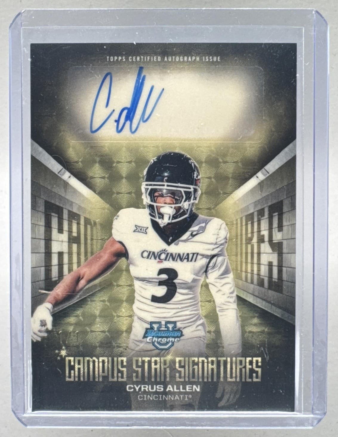 Cyrus Allen 2025 Bowman University Chrome SuperFractor Campus Star Auto 1/1