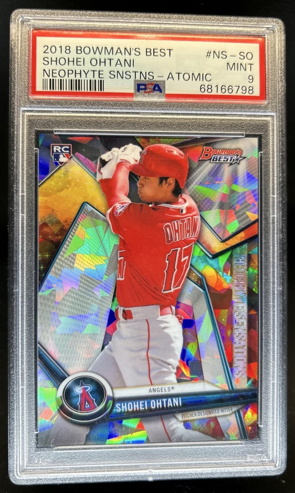 2018 Bowman's Best Shohei Ohtani Neophyte RC Atomic Refractor #NS-SO PSA 9