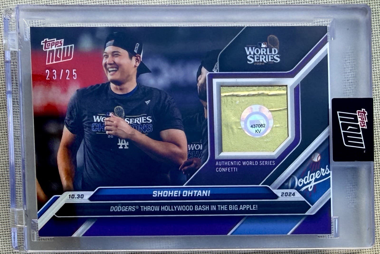 2024 Topps Now World Series Shohei Ohtani Celebration Confetti Relic #23/25 Rare