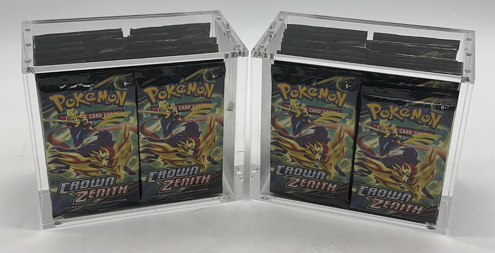 Lot of (72) Pokemon TCG Crown Zenith Booster Packs SEALED WITH ACRYLIC CASES