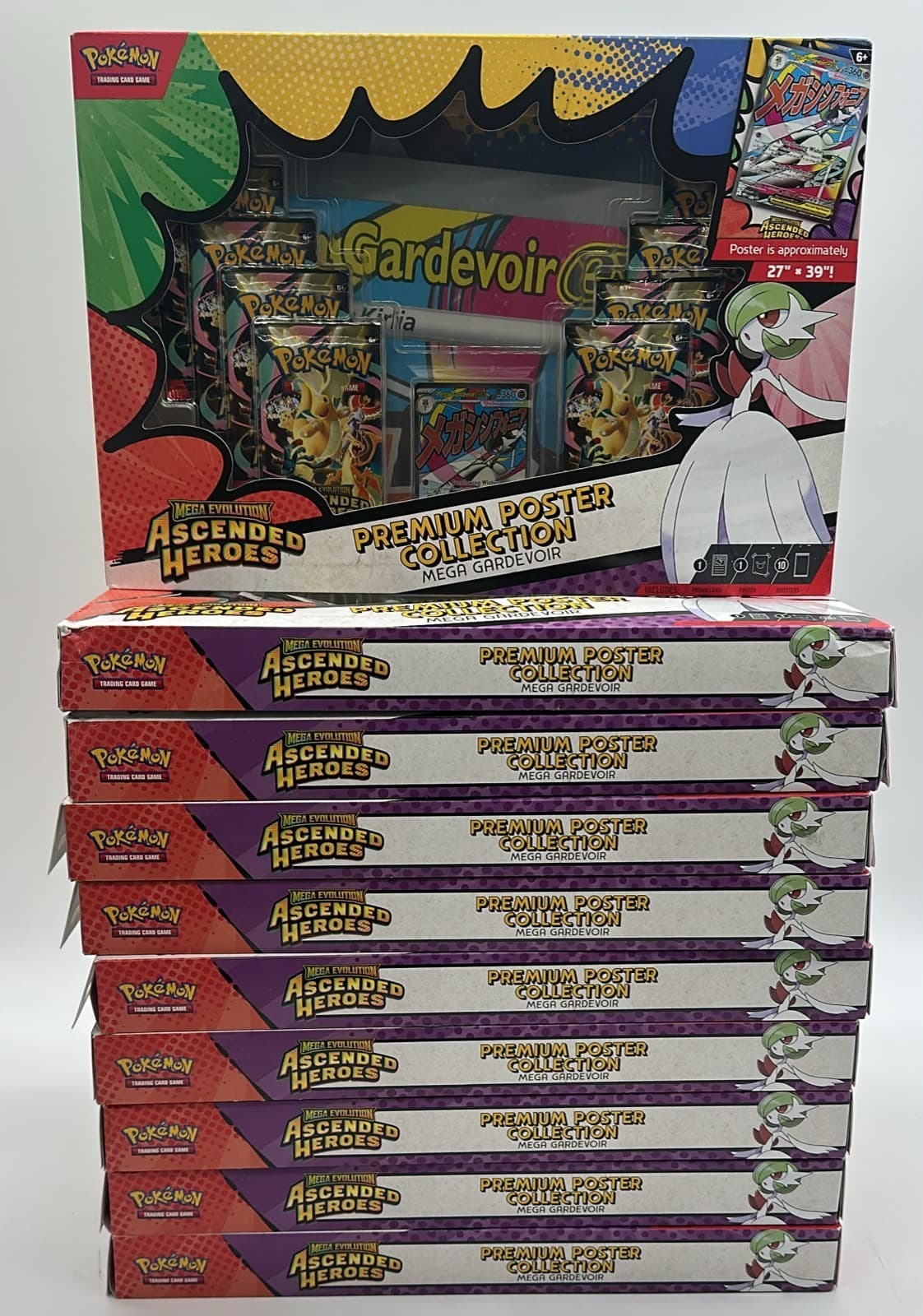 Lot of (10) Pokemon Ascended Heroes Premium Poster Collection Boxes SEALED