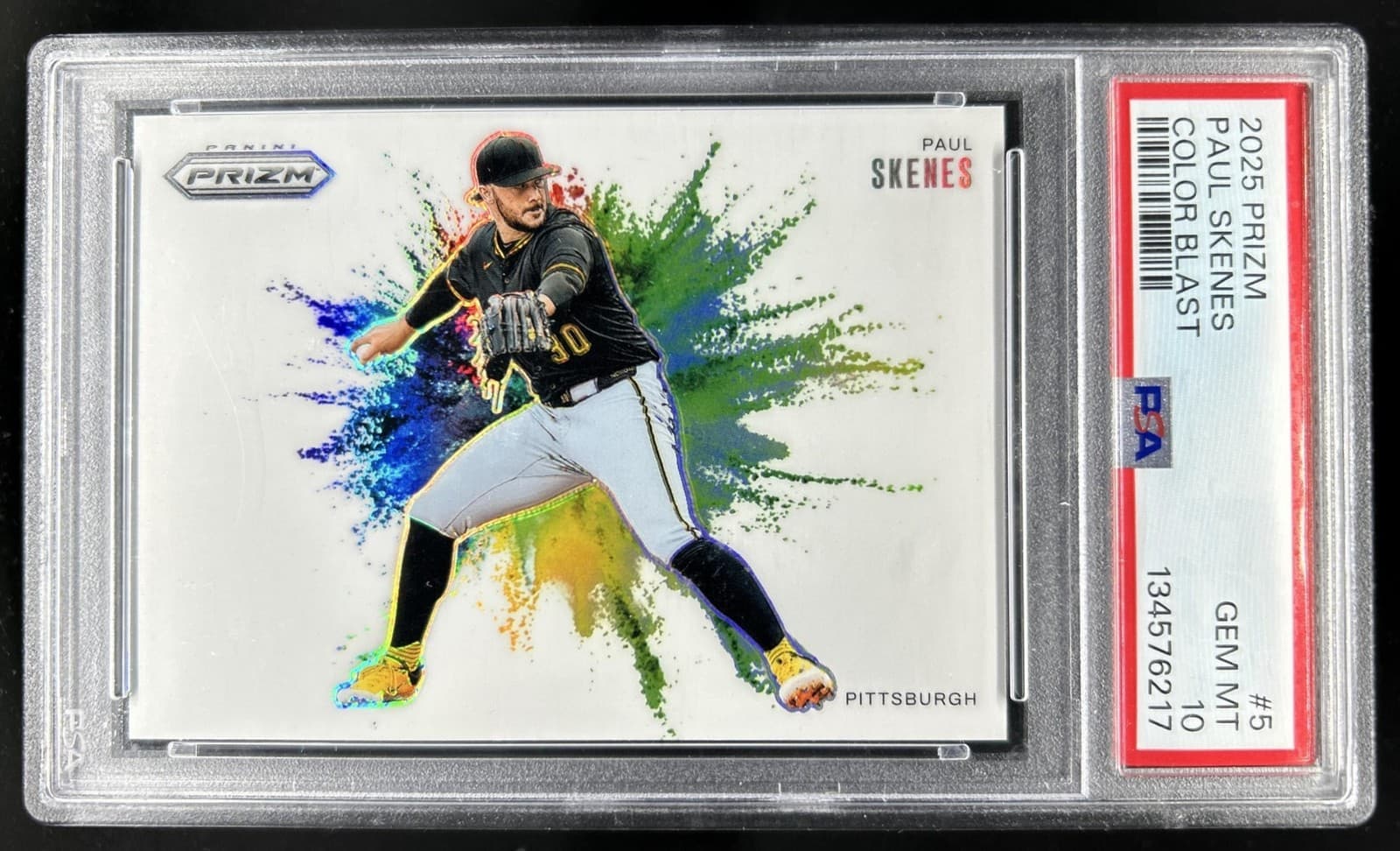 2025 Panini Prizm Paul Skenes Color Blast SP #5 Pirates PSA 10 GEM MINT
