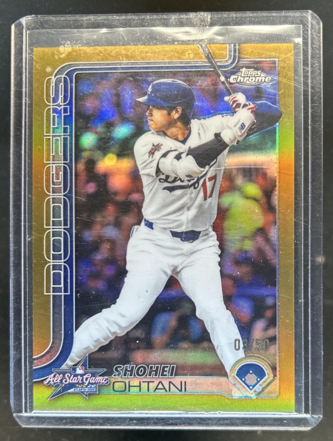 2025 Topps Chrome Update Shohei Ohtani All-Star Game Gold Refractor #/50 Dodgers
