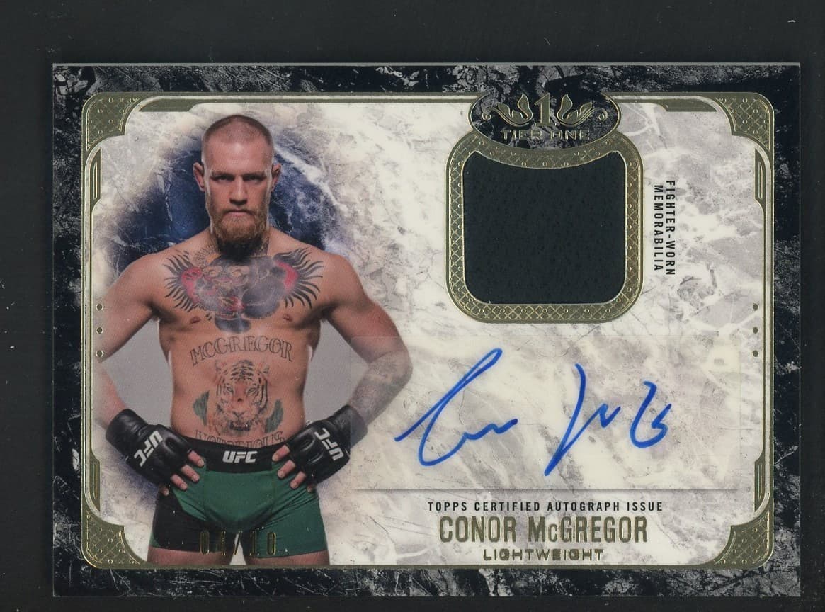 2017 Topps UFC Knockout Tier One Fight Glove Gold Conor McGregor Patch AUTO /10