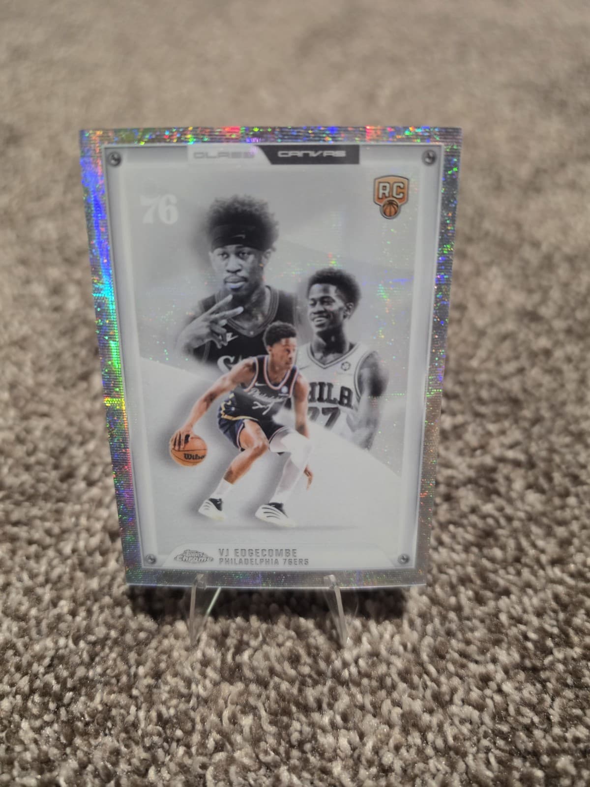2025-26 Topps Chrome UPDATE VJ Edgecombe Philadelphia 76ers Glass Canvas #GC-22