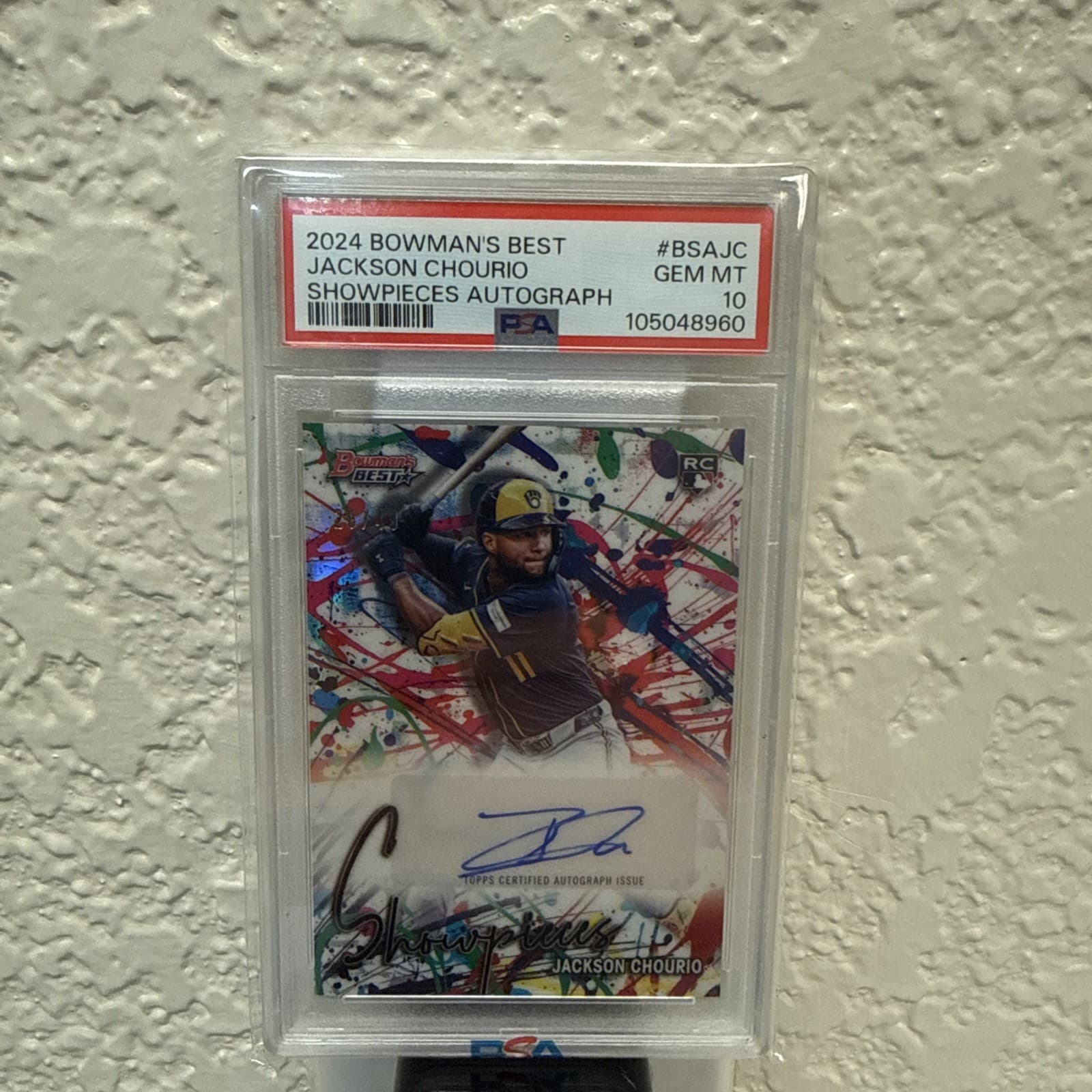 2024 JACKSON CHOURIO Bowman's Best Showpieces AUTO RC SP 28/49 PSA 10