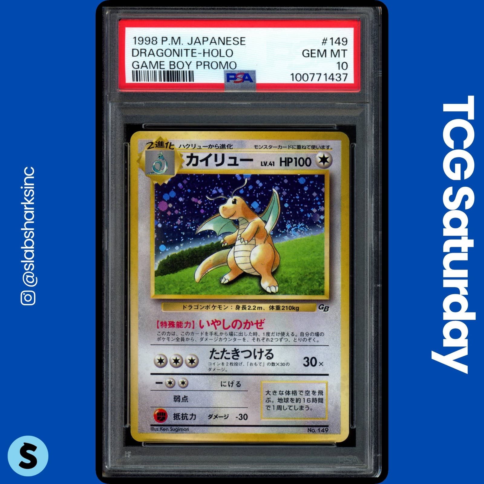 1998 Pokemon Japanese #149 Dragonite Holo Game Boy Promo Psa 10