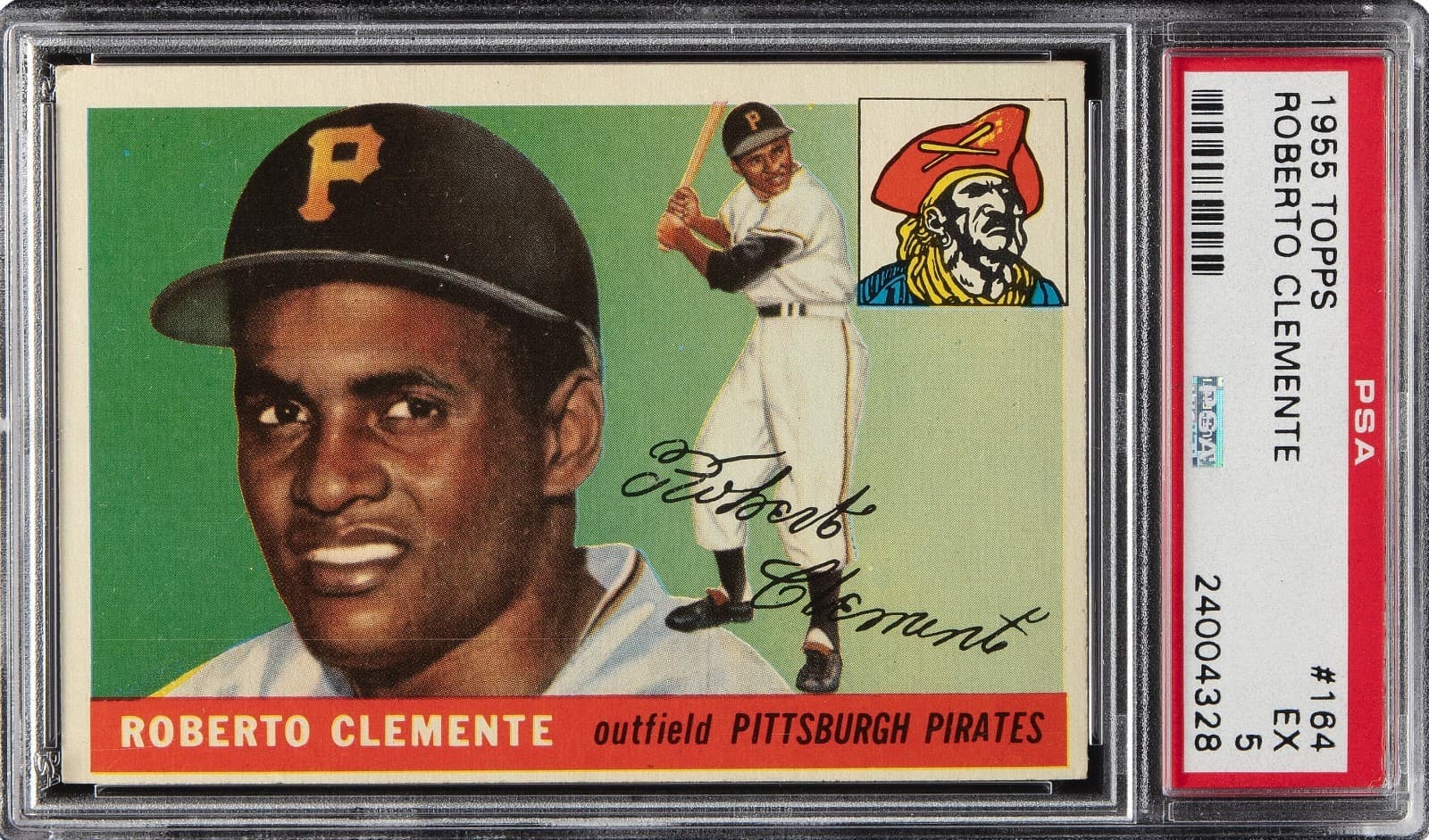 1955 TOPPS 164 ROBERTO CLEMENTE RC VINTAGE HALL OF FAME BASEBALL ROOKIE EX PSA 5