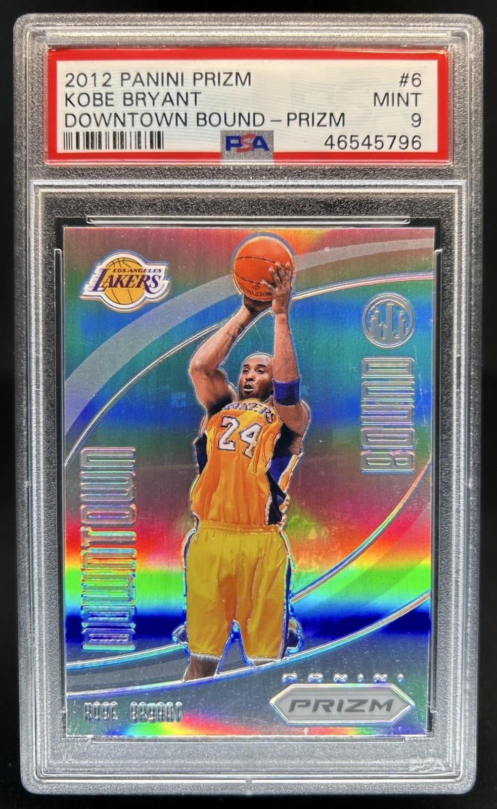 2012-13 Panini Prizm Kobe Bryant Downtown Bound Prizm #6 Lakers PSA 9