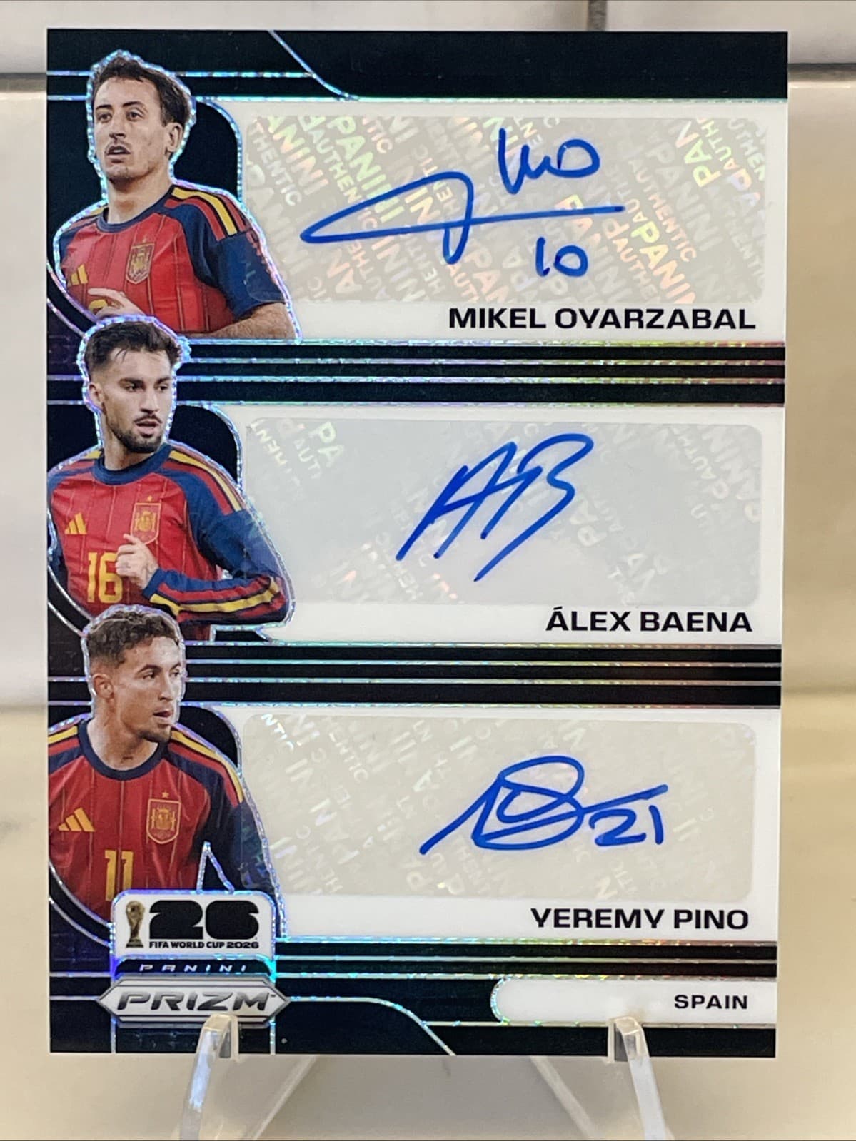 2026 Prizm FIFA World Cup 1/1 Black Triple Auto Oyarzabal/Baena/Pino- One Of One