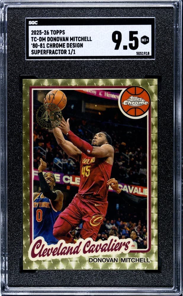 2025-26 Topps Chrome 80-81 Design Donovan Mitchell Superfractor 1/1 SGC 9.5!!!!!