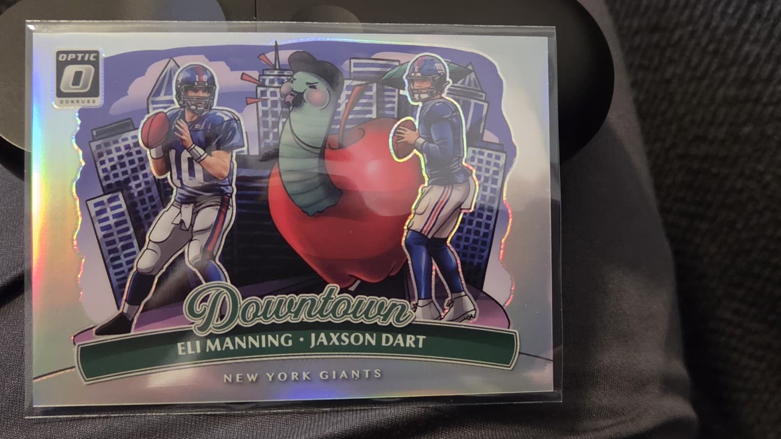 Panini 2025 Donruss Optic Downtown Duos Eli Manning Jaxson Dart #1 Giants