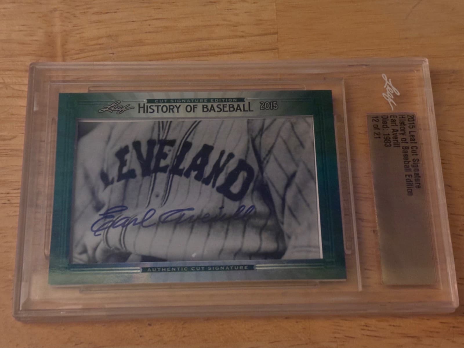 2015 Leaf Cut Signature History of Baseball Edition - Earl Averill /21 (AU)